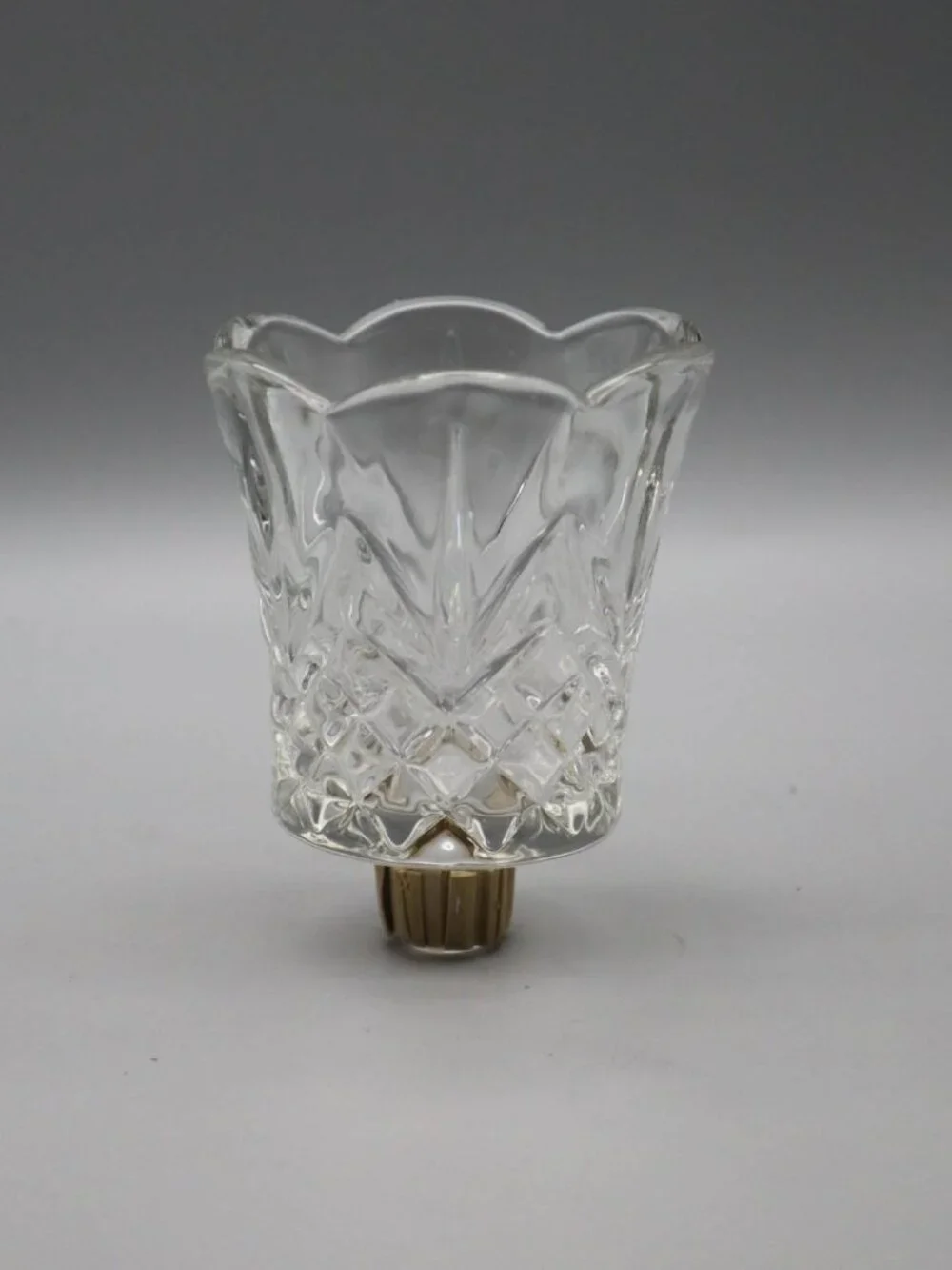 Vintage Homco Clear Glass Votive Candle Holder Sconce Insert Peg Grommet Diamond